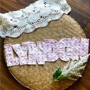 Pink Floral Fabric Letters
